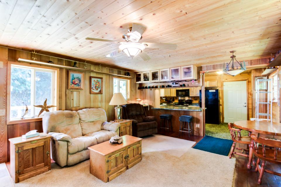 Alsea River Fishing Cabin 1 BD Vacation Rental in Waldport, OR Vacasa